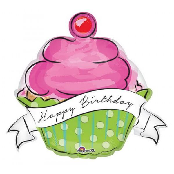 FOIL BALLOON HAPPY BIRTHDAY 73CM - BIRTHDAY SWEETS CUPCAKE