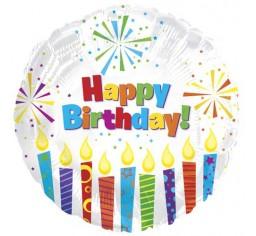 FOIL BALLOON HAPPY BIRTHDAY 79CM - SPARKLING CANDY