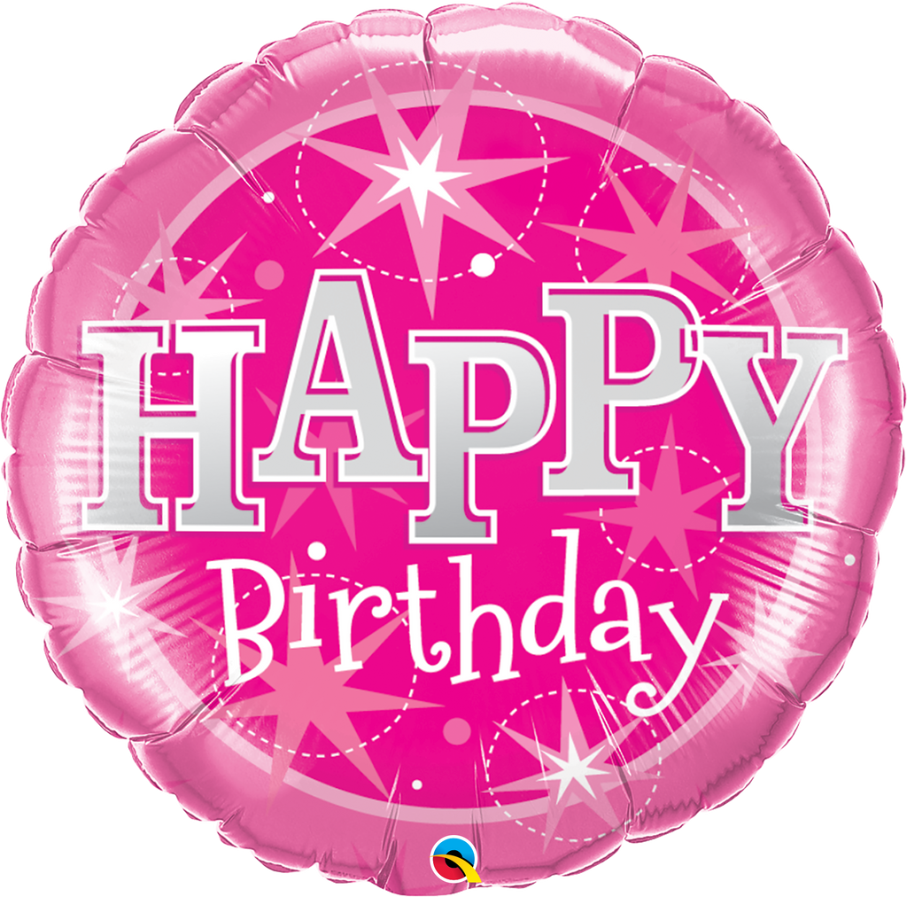 FOIL BALLOON HAPPY BIRTHDAY 89CM - BIRTHDAY PINK SPARKLE