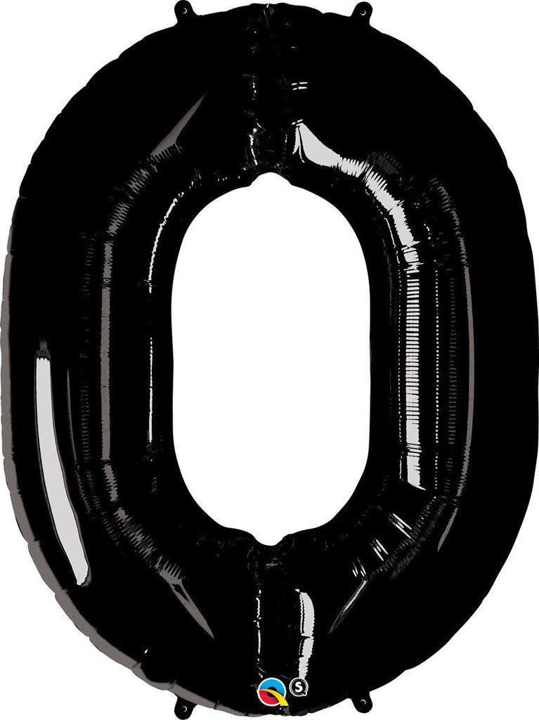 FOIL BALLOON MEGALOON 86CM -BLACK NUMBER 0
