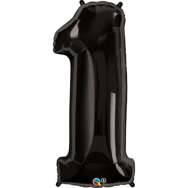 FOIL BALLOON MEGALOON 86CM -BLACK NUMBER 1