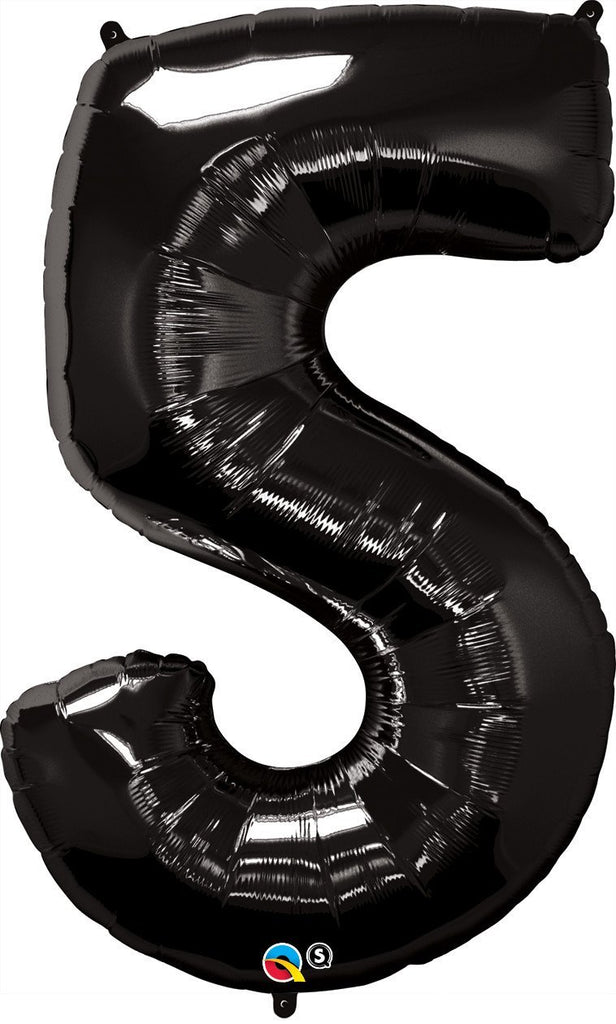 FOIL BALLOON MEGALOON 86CM -BLACK NUMBER 5