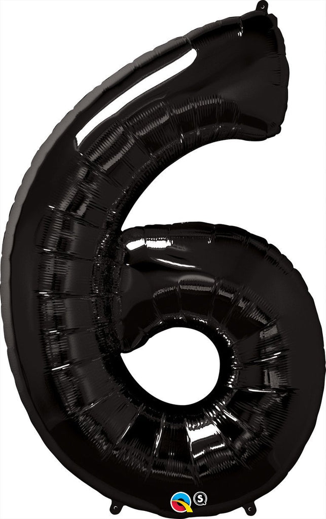 FOIL BALLOON MEGALOON 86CM -BLACK NUMBER 6
