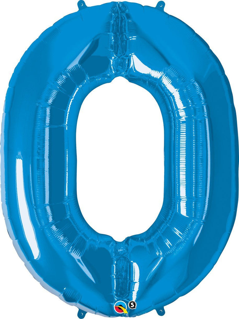 FOIL BALLOON MEGALOON 86CM -BLUE NUMBER 0