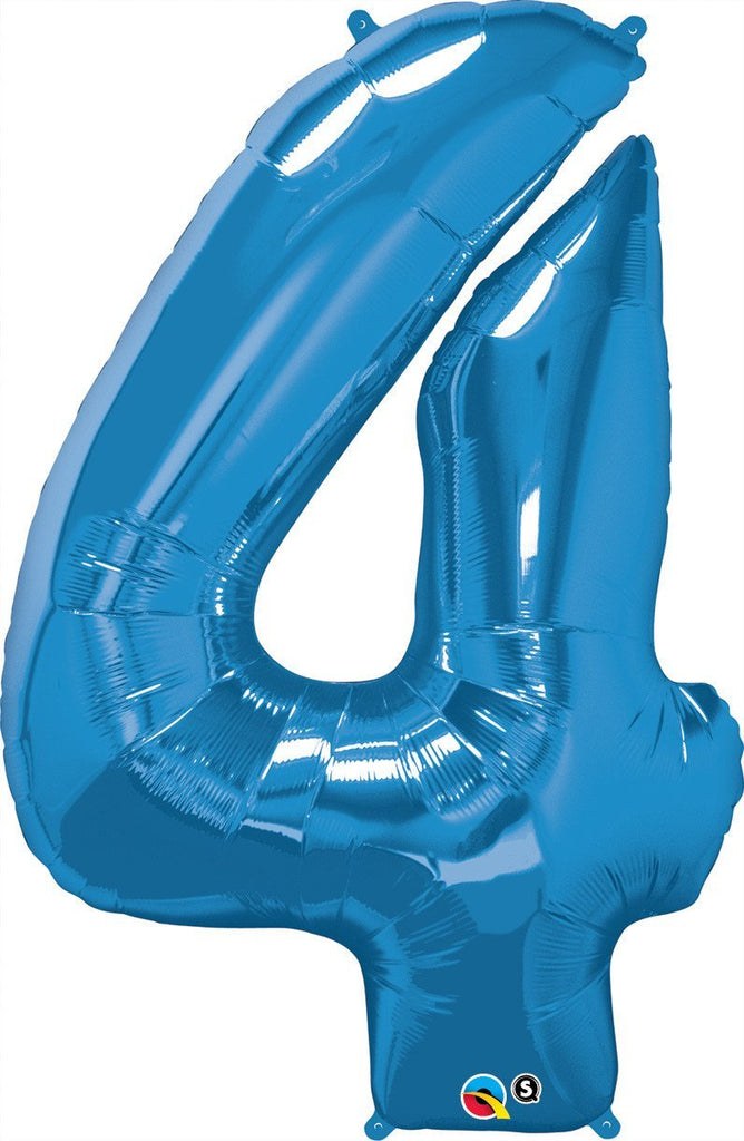 FOIL BALLOON MEGALOON 86CM -BLUE NUMBER 4