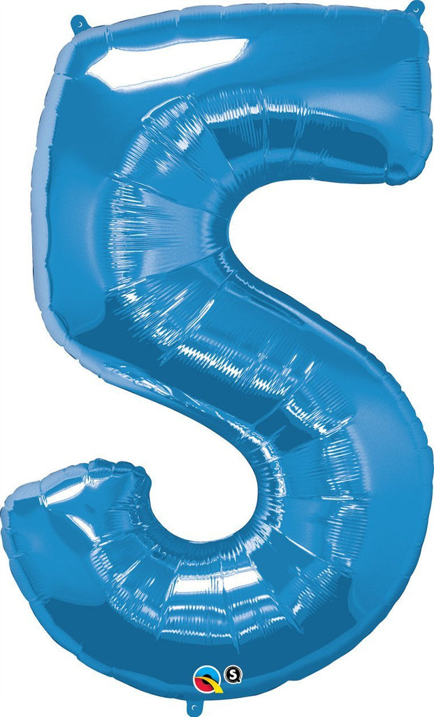 FOIL BALLOON MEGALOON 86CM -BLUE NUMBER 5