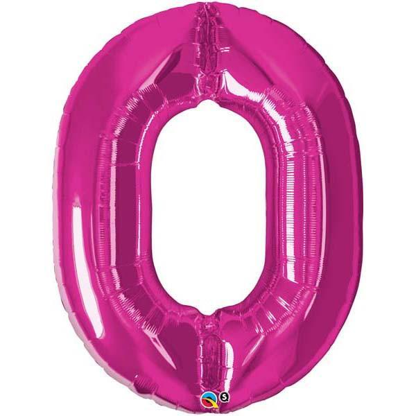 FOIL BALLOON MEGALOON 86CM -MAGENTA NUMBER 0