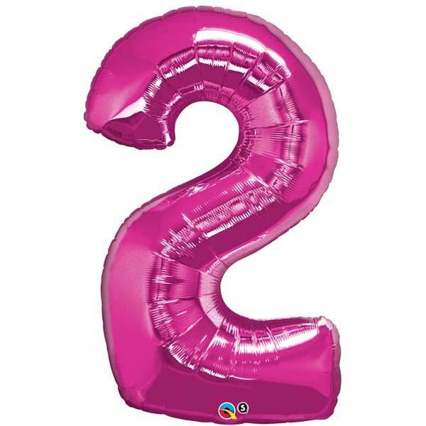 FOIL BALLOON MEGALOON 86CM -MAGENTA NUMBER 2