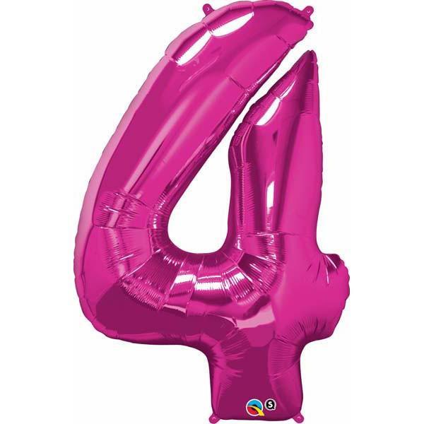 FOIL BALLOON MEGALOON 86CM -MAGENTA NUMBER 4