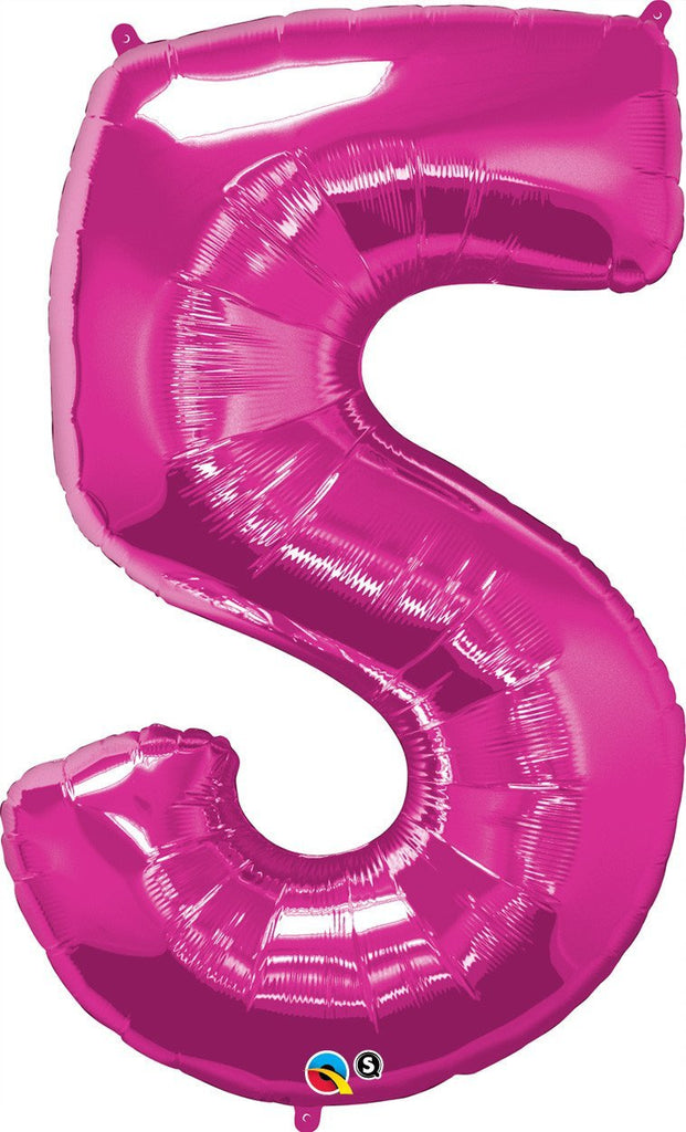 FOIL BALLOON MEGALOON 86CM -MAGENTA NUMBER 5