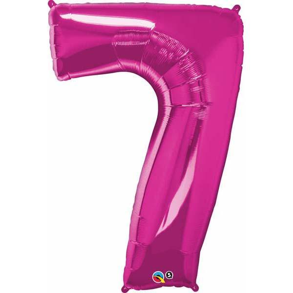 FOIL BALLOON MEGALOON 86CM -MAGENTA NUMBER 7