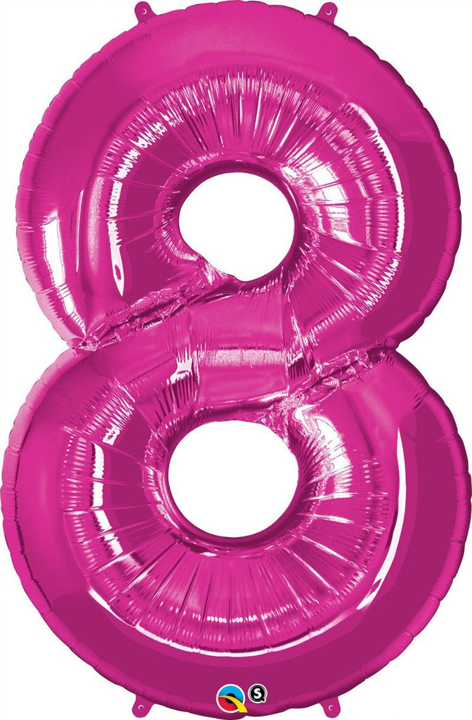 FOIL BALLOON MEGALOON 86CM -MAGENTA NUMBER 8