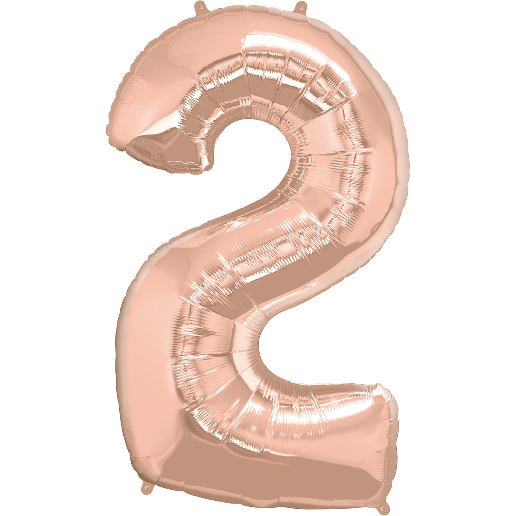 FOIL BALLOON MEGALOON 86CM -ROSE GOLD NUMBER 2