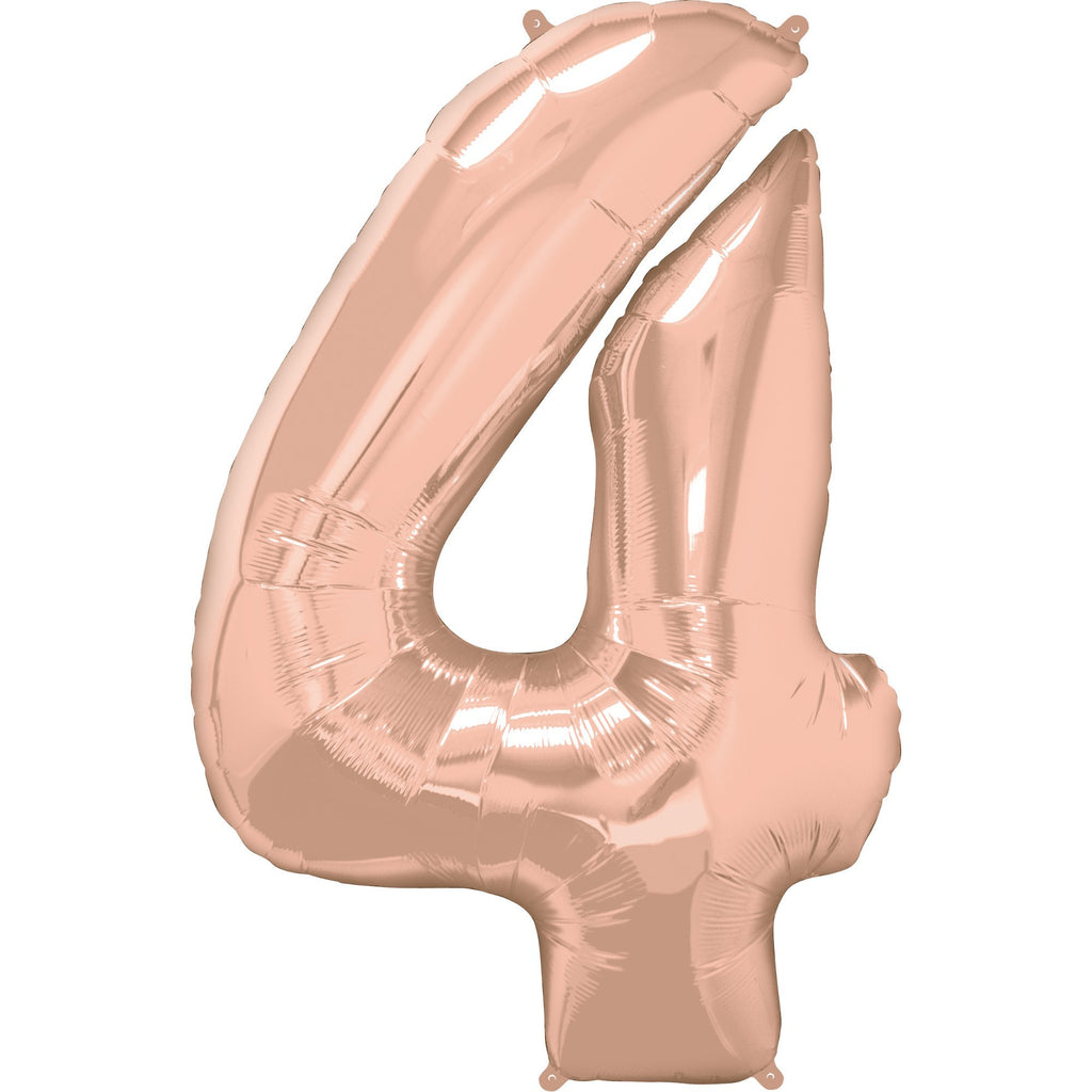 FOIL BALLOON MEGALOON 86CM -ROSE GOLD NUMBER 4
