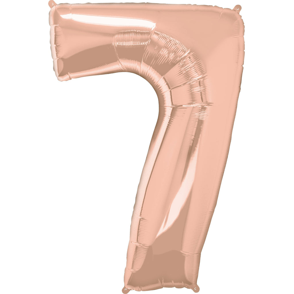 FOIL BALLOON MEGALOON 86CM -ROSE GOLD NUMBER 7