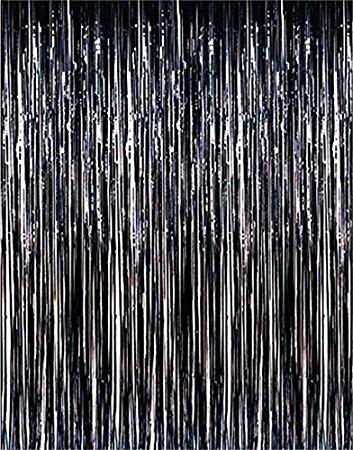 FOIL CURTAIN - METALLIC BLACK 2MX90CM