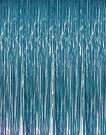 FOIL CURTAIN - METALLIC TEAL 2MX90CM
