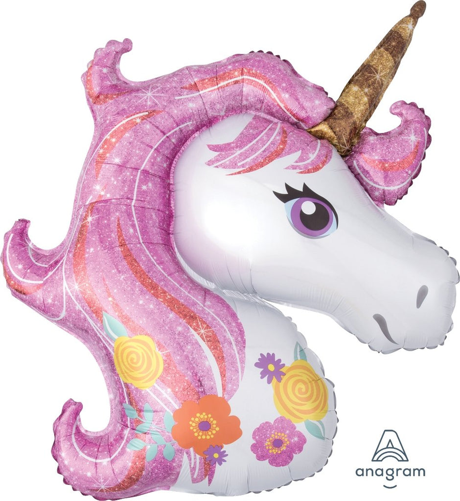 FOIL SUPERSHAPE BALLOON - FOIL SHAPE MAGICAL UNICORN 83X73CM