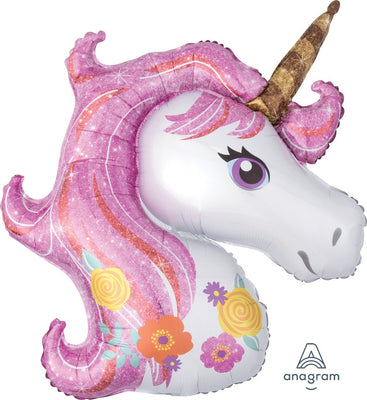 FOIL SUPERSHAPE BALLOON - FOIL SHAPE MAGICAL UNICORN 83X73CM