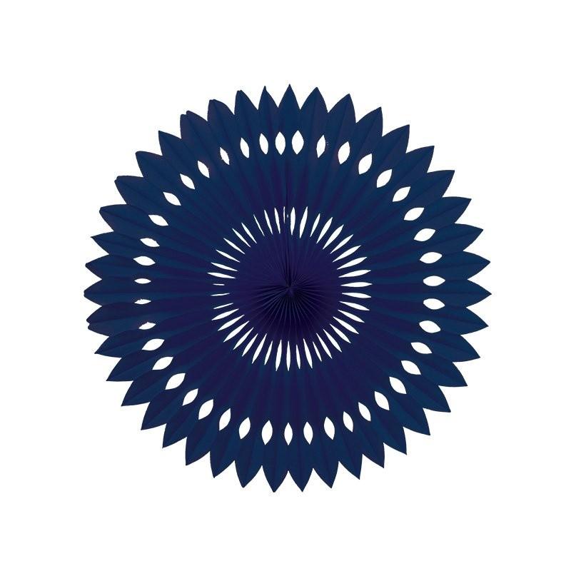 HANGING PAPER FANS 24CM NAVY BLUE