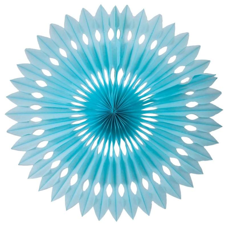 HANGING PAPER FAN 40CM PASTEL BLUE