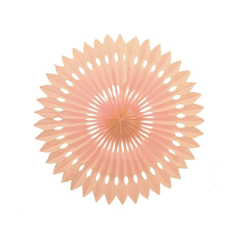 HANGING PAPER FANS 24CM PEACH