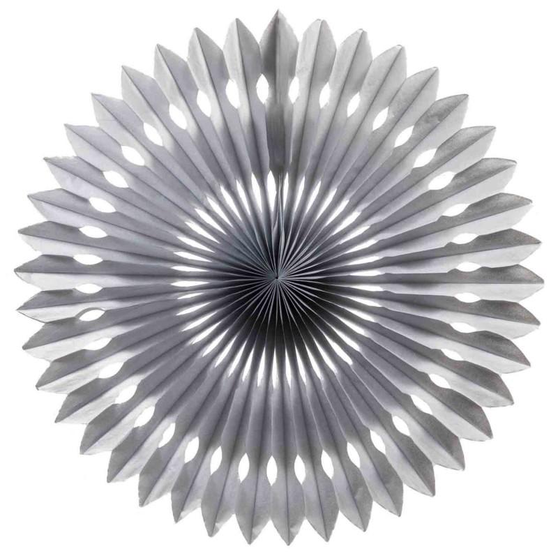 HANGING PAPER FANS 24CM SILVER