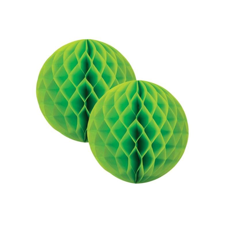 HONEYCOMB BALL 15CM LIME PK2