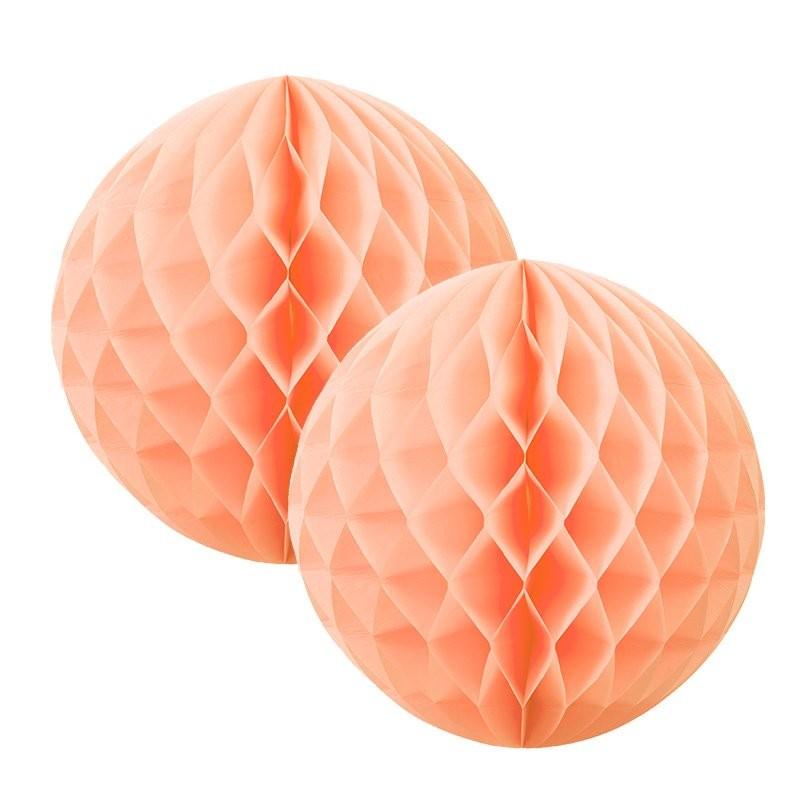 HONEYCOMB BALL 15CM PEACH PK2