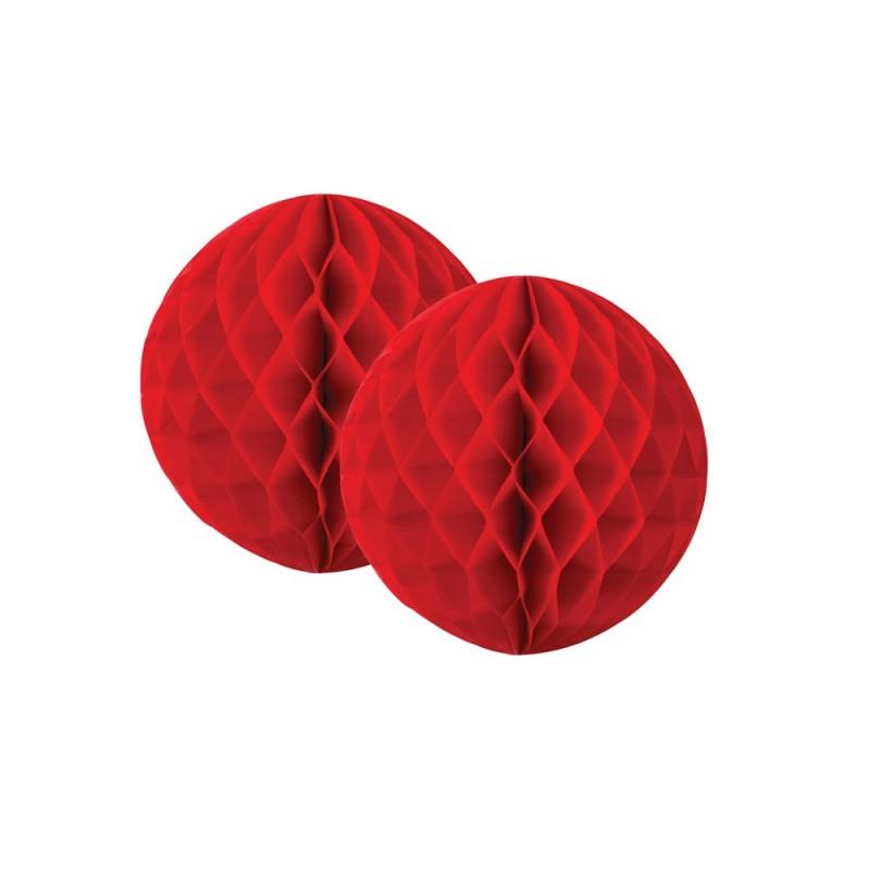 HONEYCOMB BALL 15CM RED PK2