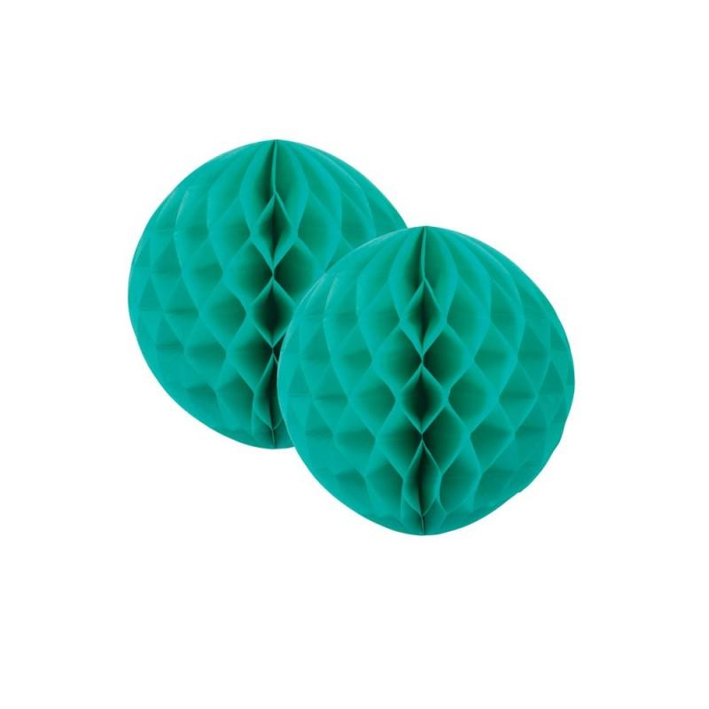 HONEYCOMB BALL 15CM TURQUOISE PK2
