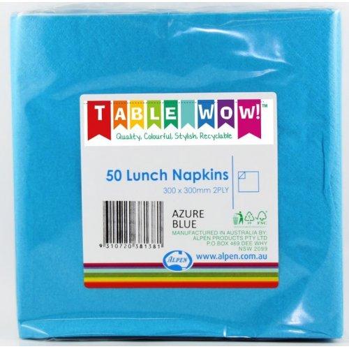 LUNCH NAPKIN - 2PLY AZURE BLUE PK50