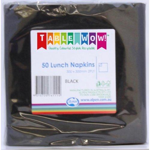 LUNCH NAPKIN - 2PLY BLACK PK50