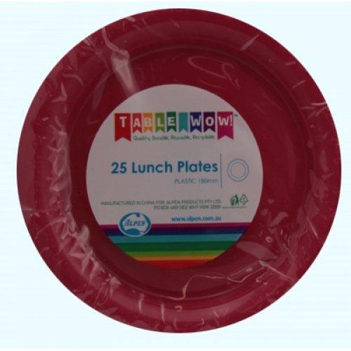 LUNCH PLATES - BURGUNDY PK25