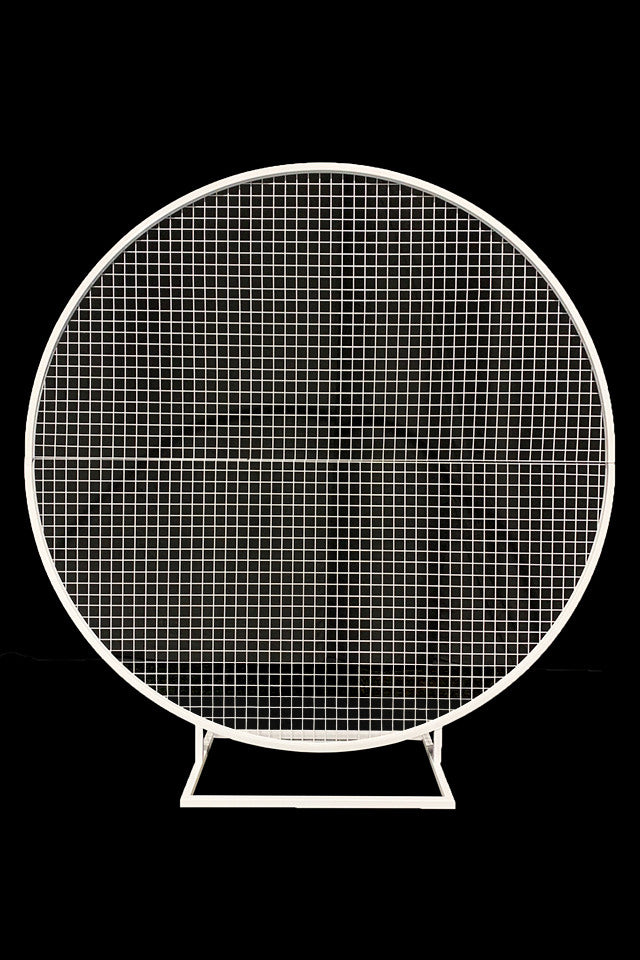 Round Mesh Frame - White