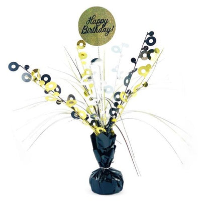 Happy Birthday Black & Gold Centrepiece Weight 165gm P1