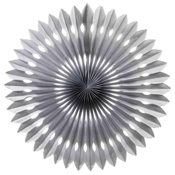 HANGING PAPER FANS 24CM SILVER